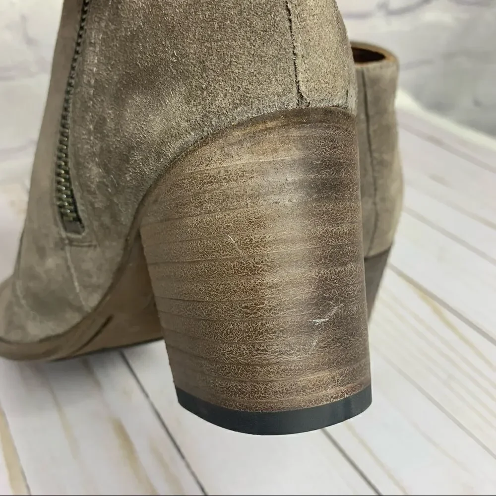 Frye Nora Zip Short Boots Elephant Grey Soft Oiled Suede